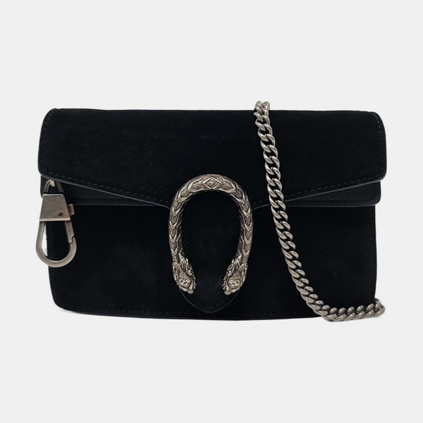 Authenticated pre-owned Dionysus Super Mini Suede Black - Shoulder Bag at Looply