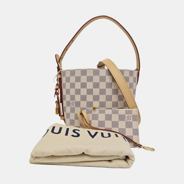 ALL IN PM Damier Azur Coated Canvas White
