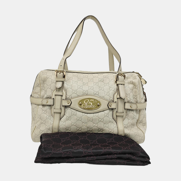 Monogram Calfskin Top Handle Bag White