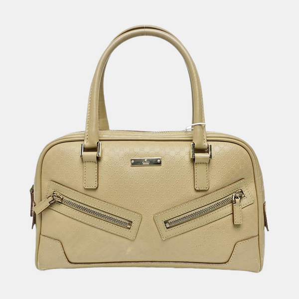 Calfskin Top Handle Bag Beige