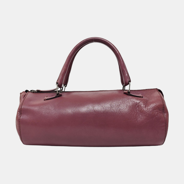 Lambskin Top Handle Bag Purple