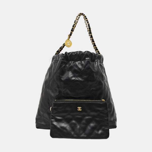 CHANEL 22 Medium Quilted Calfskin Black
