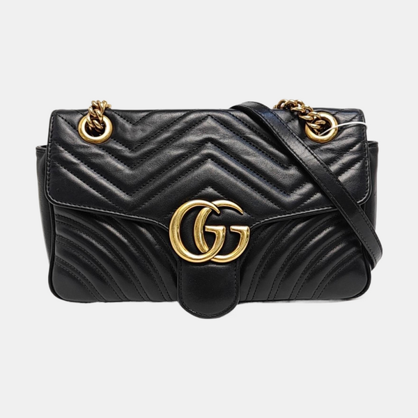 GG Marmont Small Quilted Calfskin Black