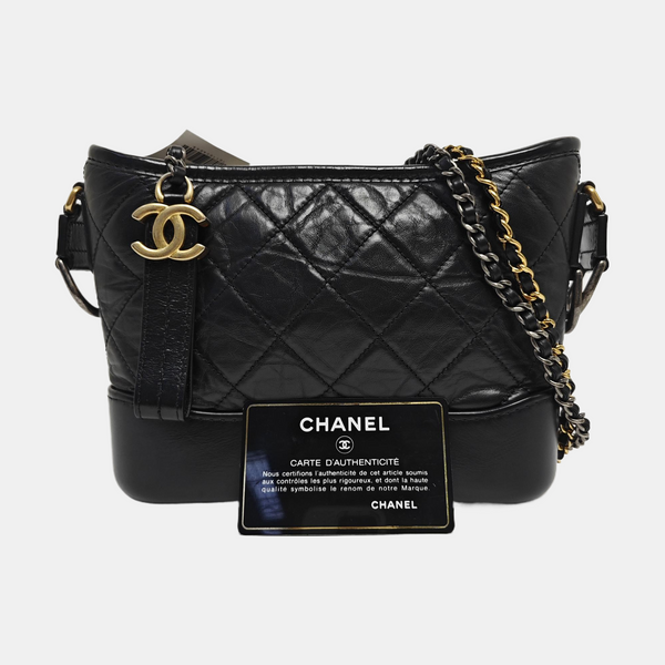 GABRIELLE Small Quilted Calfskin Black