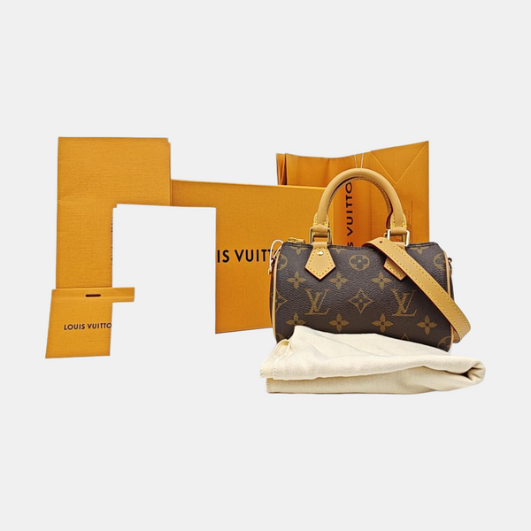 SPEEDY Nano Monogram Coated Canvas Brown