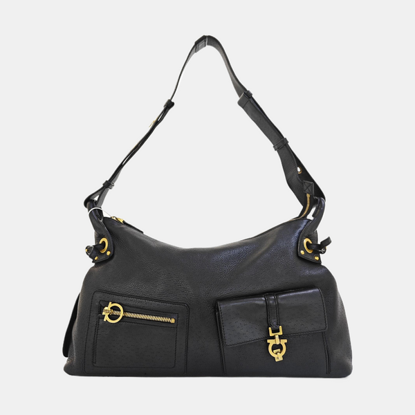 Calfskin Shoulder Bag Black