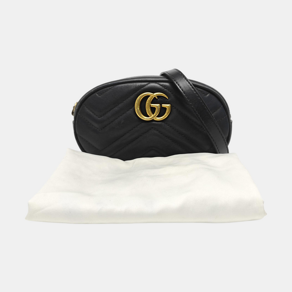 GG Marmont Small Quilted Calfskin Black