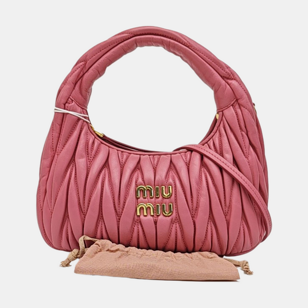 Wander Matelassé Small Quilted Lambskin Pink