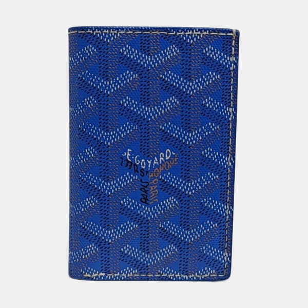 Saint-Marc Coated Canvas Blue Card Holder