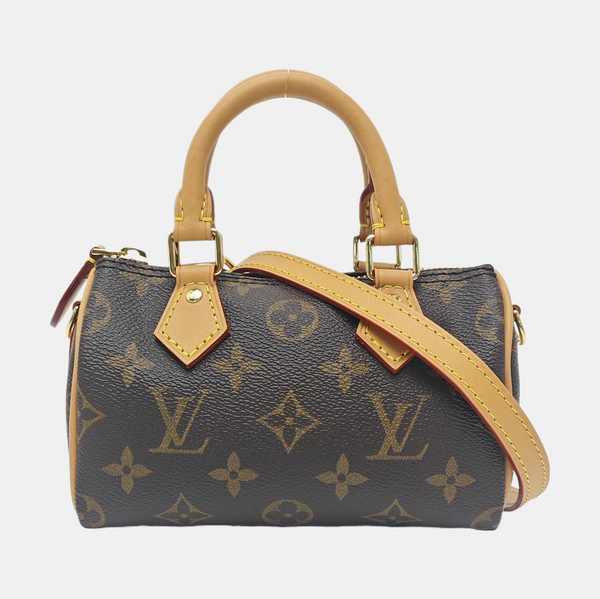 SPEEDY Nano Monogram Coated Canvas Brown