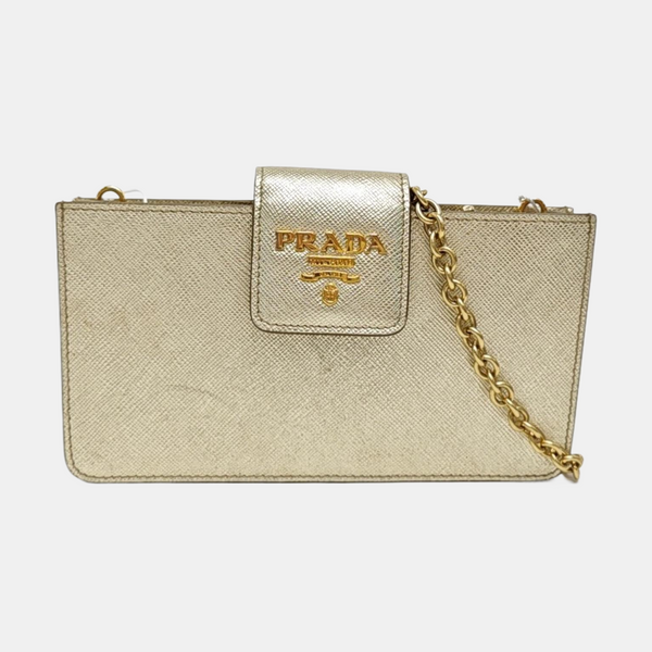 Saffiano Calfskin Shoulder Bag Beige