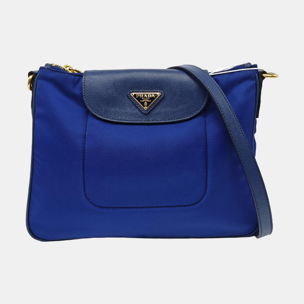 Nylon Shoulder Bag Blue