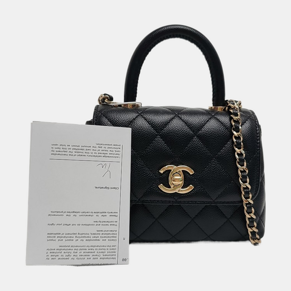 COCO HANDLE Grained Calfskin Black