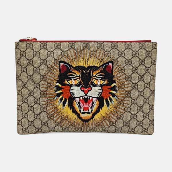 Monogram Canvas Clutch Brown