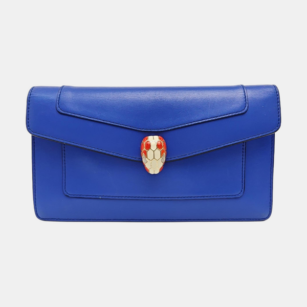 SERPENTI FOREVER Calfskin Blue Wallet