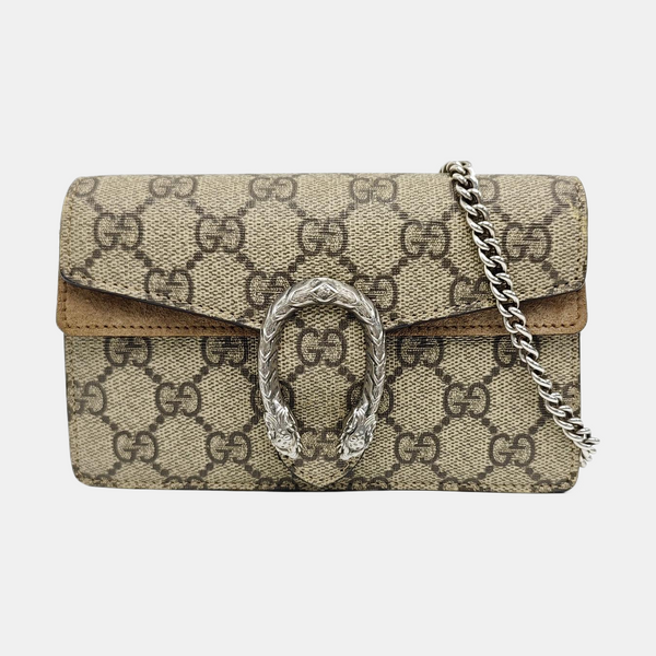 Dionysus Super Mini Monogram Coated Canvas Beige