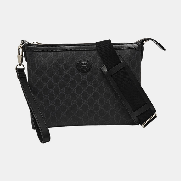 Monogram Coated Canvas Shoulder Bag Black