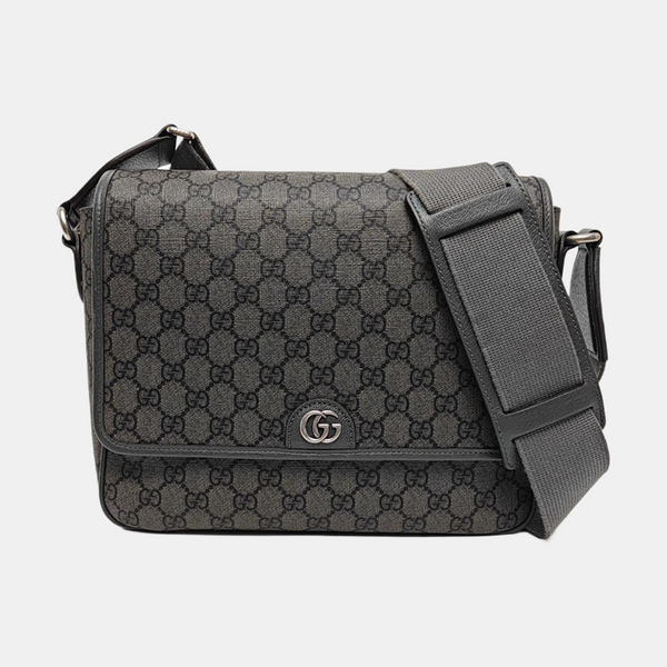 Ophidia Medium Monogram Coated Canvas Gray