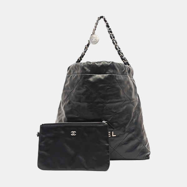 CHANEL 22 Medium Quilted Calfskin Black