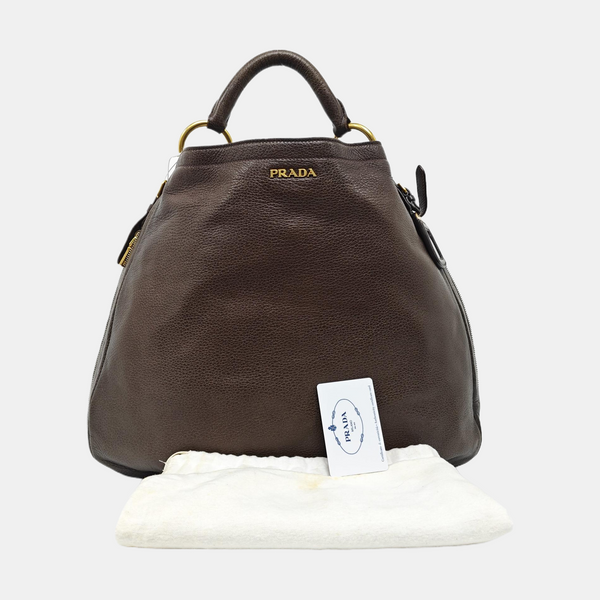 Calfskin Top Handle Bag Gray