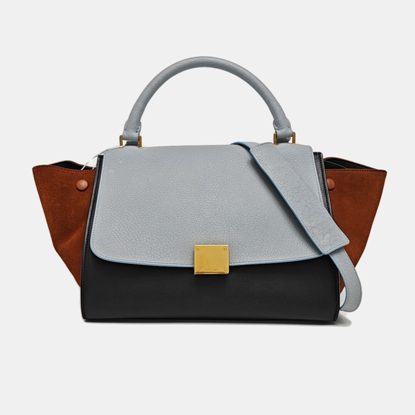 Authenticated pre-owned TRAPEZE Small Calfskin Multicolor - Top Handle Bag at Looply