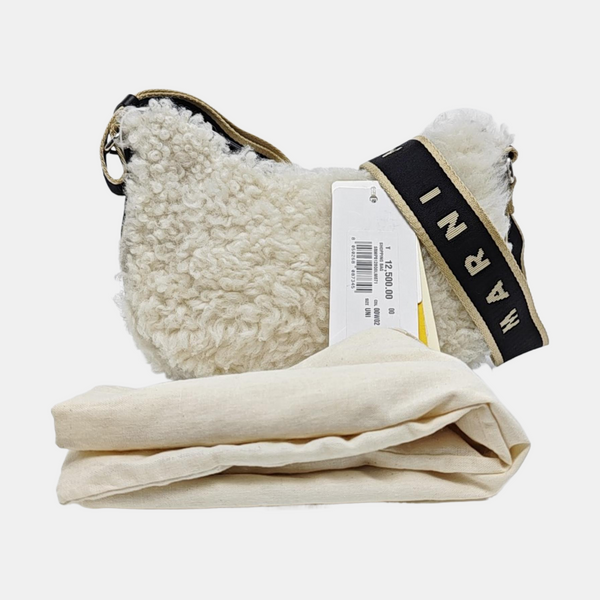 Sheepskin Shoulder Bag White