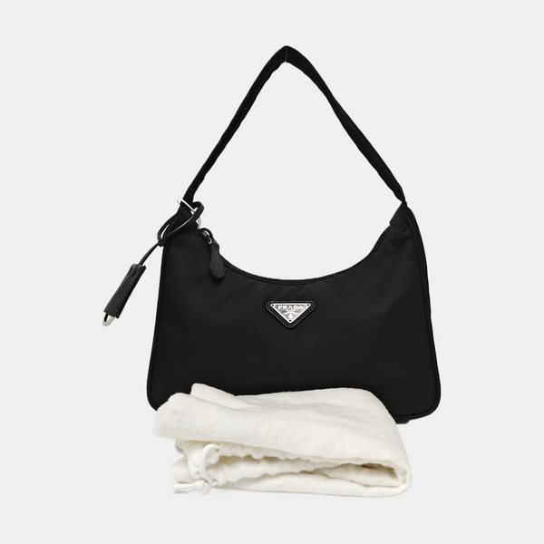 Authenticated pre-owned Re-Edition2005 Mini Nylon Black - Tote Bag at Looply