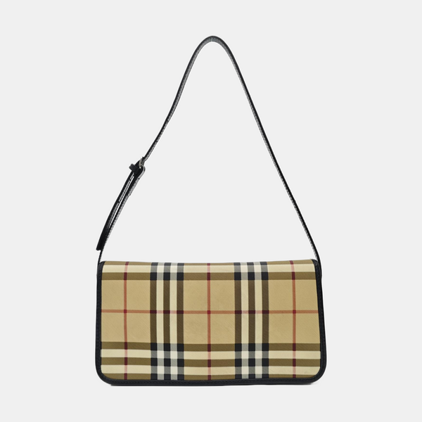 Coated Canvas Shoulder Bag Brown