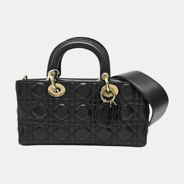 Lady D-Joy Medium Cannage Lambskin Black