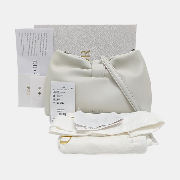 Dior Bow Small Lambskin White