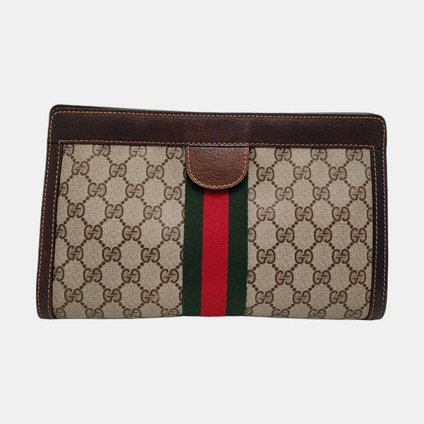 Authenticated pre-owned Ophidia Monogram Coated Canvas Beige - Clutch at Looply