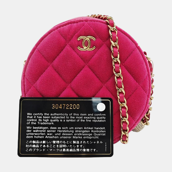ROUND Quilted Velvet Red