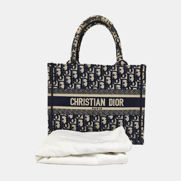 Book Tote Small Oblique Canvas Blue