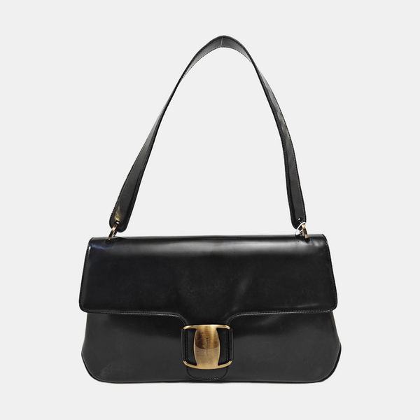 Calfskin Top Handle Bag Black