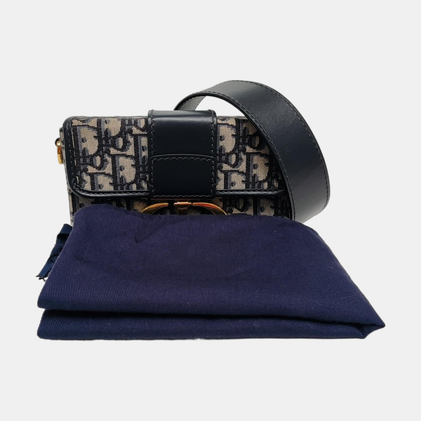 30 Montaigne Mini Oblique Canvas Blue