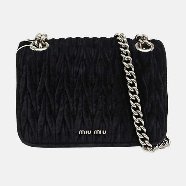 Matelassé Quilted Velvet Black