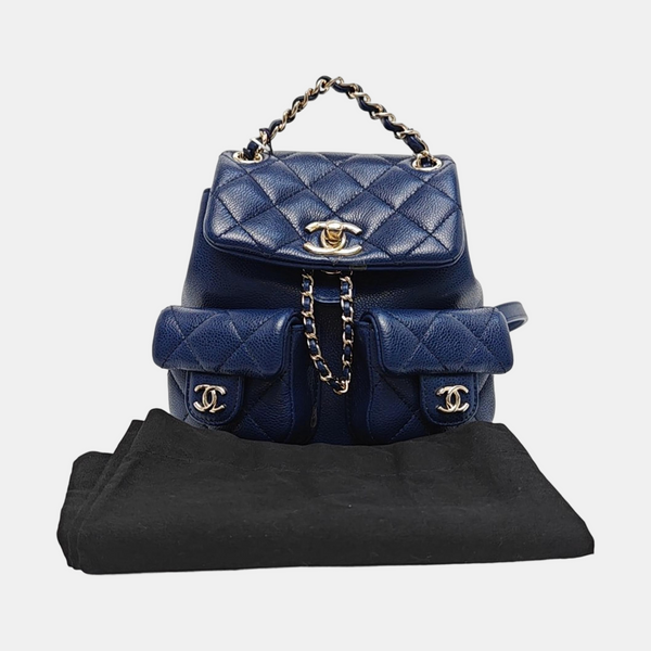 DUMA Quilted Grained Calfskin Blue