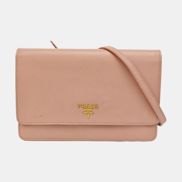 Saffiano Calfskin Shoulder Bag Pink