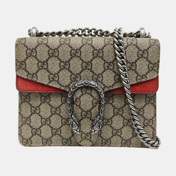 Dionysus Mini Monogram Coated Canvas Beige