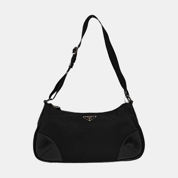 Nylon Shoulder Bag Black