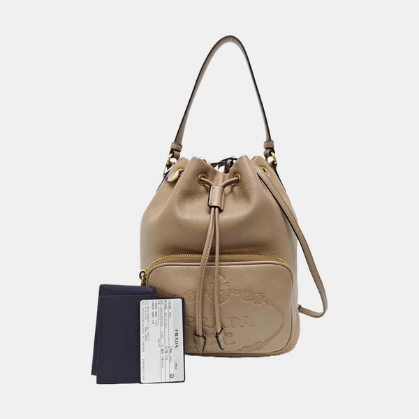 Calfskin Bucket Bag Beige