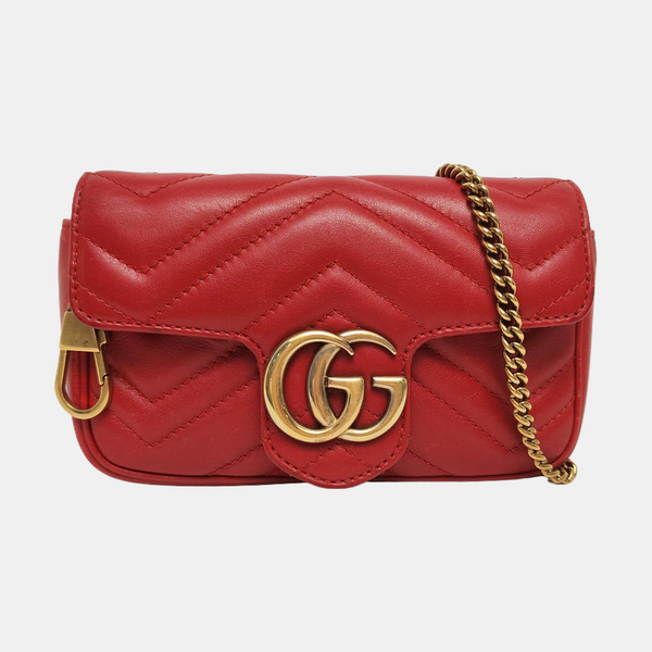 GG Marmont Mini Quilted Calfskin Red