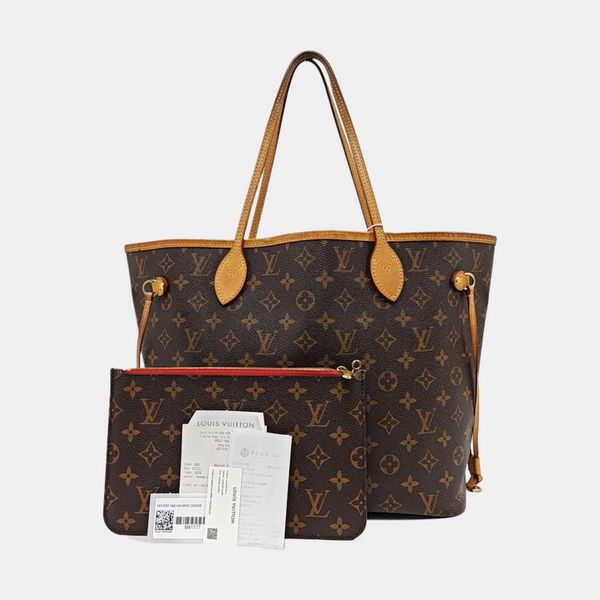 Authenticated pre-owned NEVERFULL MM Monogram Coated Canvas Brown - Tote Bag at Looply