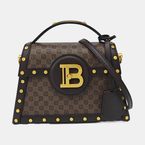 Coated Canvas Shoulder Bag Brown