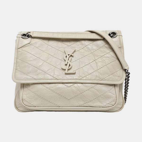 NIKI Medium Chevron Calfskin Gray