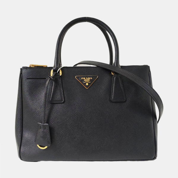 Authenticated pre-owned Galleria Medium Saffiano Calfskin Black - Shoulder Bag at Looply