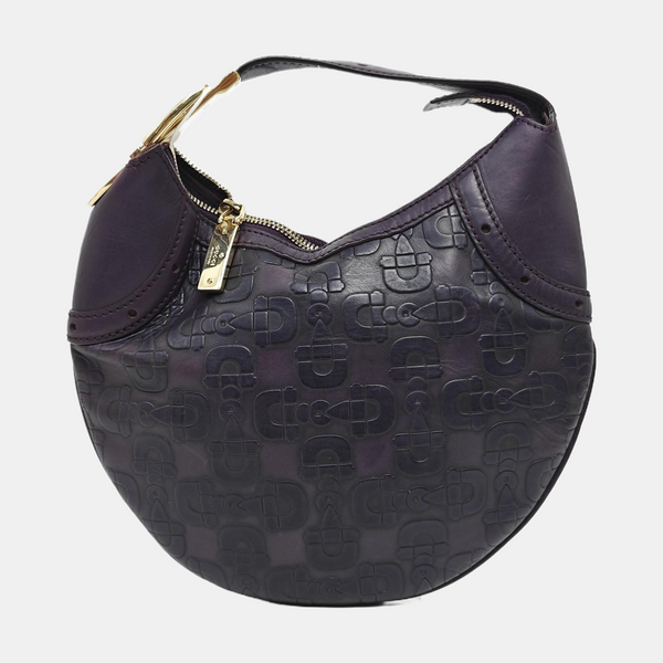 Calfskin Top Handle Bag Purple