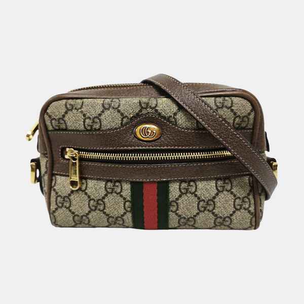 Ophidia Mini Monogram Coated Canvas Beige