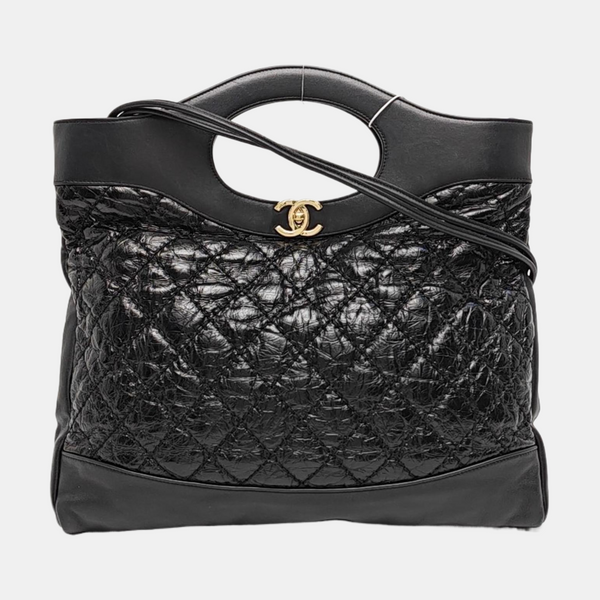 CHANEL 31 Large Quilted Vintage Calf Black