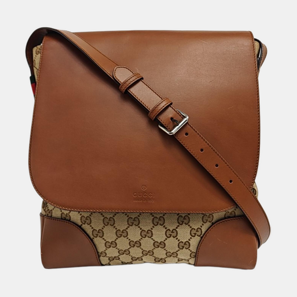 Monogram Canvas Shoulder Bag Brown